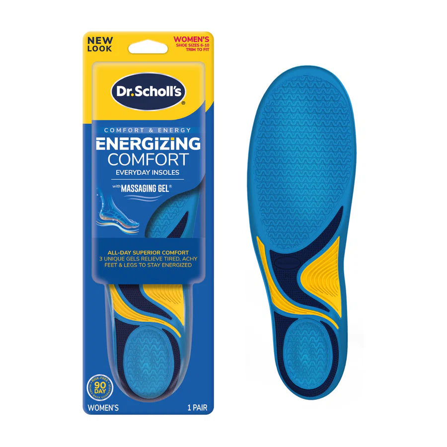 Energizing Comfort Everyday Insoles 1 Pair Women Shoe Sizes 6-10 Trim to Fit